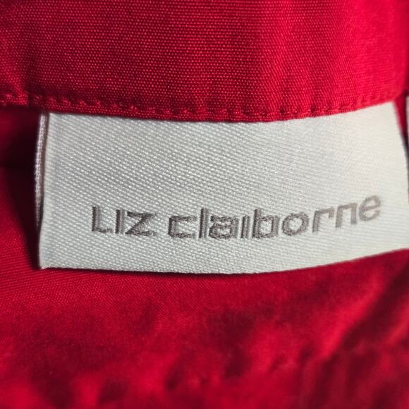 Liz Claiborne Red A Line 100% Cotton Midi Skirt With Sailboat Applique Size 12 - Picture 4 of 6